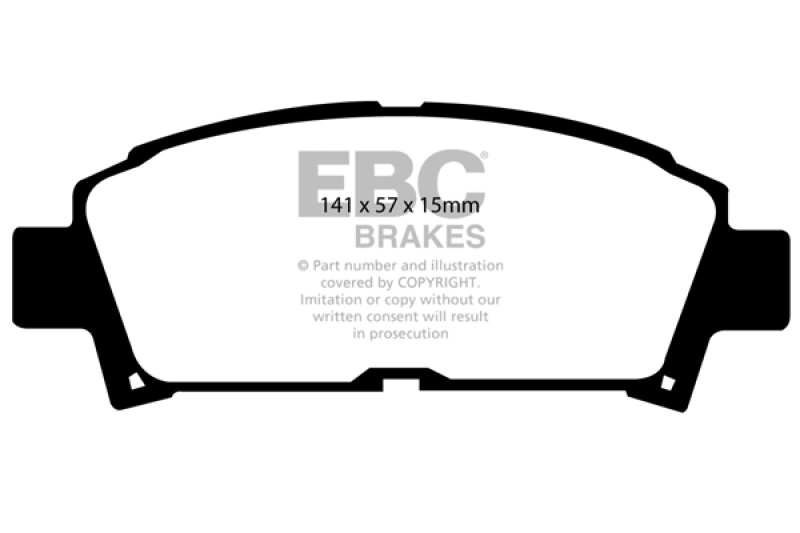 EBC 93-95 Toyota MR2 2.0 Turbo Redstuff Front Brake Pads thumbnail 4