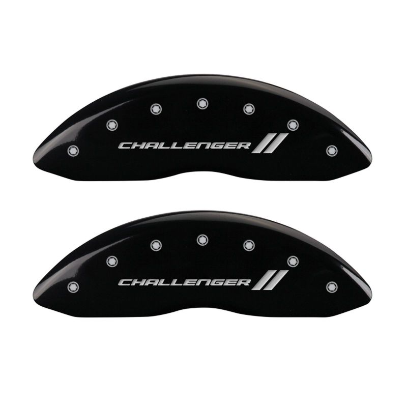 MGP 4 Caliper Covers Engraved Front & Rear With stripes/Challenger Black finish silver ch thumbnail 7