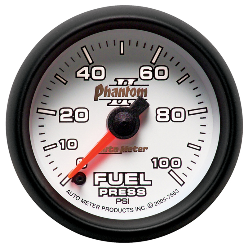 Autometer Phantom II 52.4mm Full Sweep Electronic 0-100psi Fuel Pressure Gauge thumbnail 7