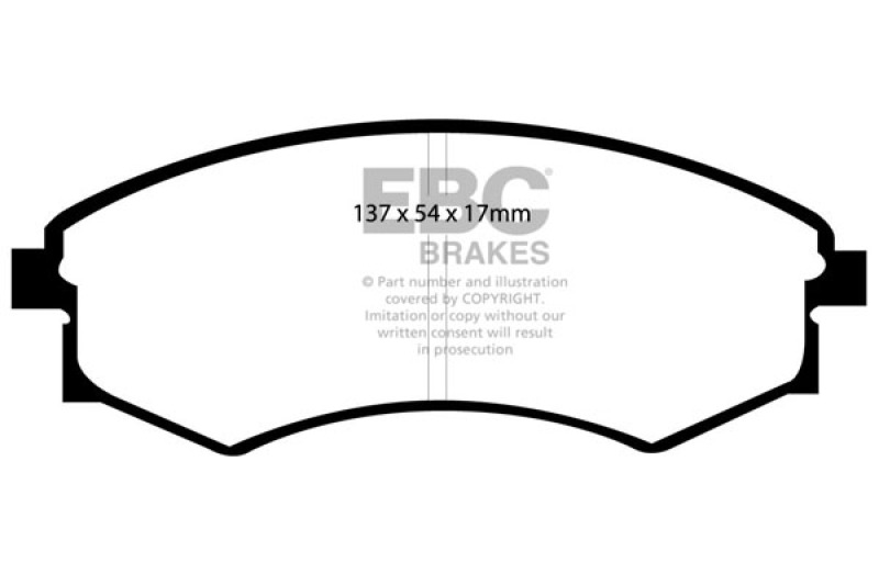 EBC Yellowstuff Brake Pads DP41358R Pads, Yellowstuff, Aramid Fiber, Front, Hyundai, Kia, Set thumbnail 6