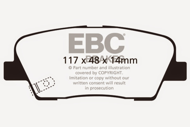EBC 11+ Hyundai Equus 4.6 Greenstuff Rear Brake Pads thumbnail 5