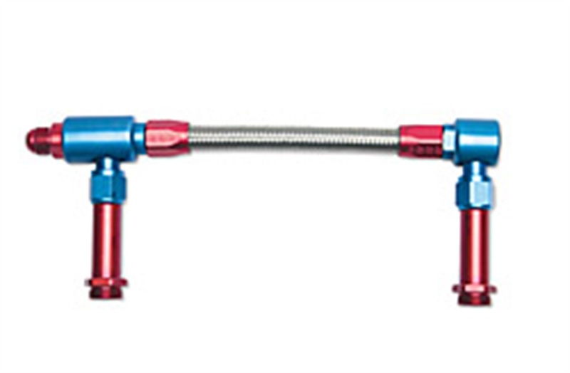 Russell Performance -8 AN to -8 AN ProFlex Holley 4150 Dual Inlet Carb Kit (Red/Blue) thumbnail 6