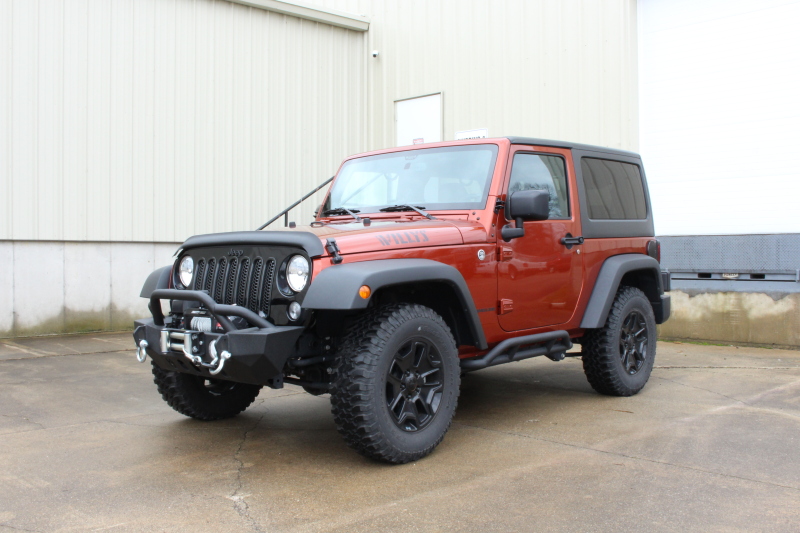Fishbone Offroad 07-18 Jeep JK 2 Door Wrangler JK Steel Rock Sliders - Blk Textured Powdercoat thumbnail 4