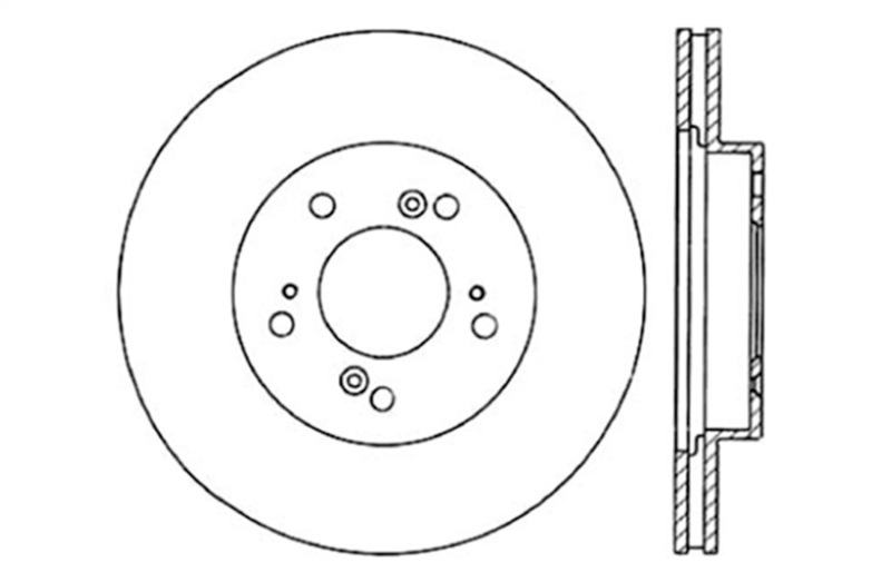 StopTech 97-01 Acura Integra Type R / 97-01 Honda CR-V Slotted & Drilled Right Front Rotor thumbnail 3