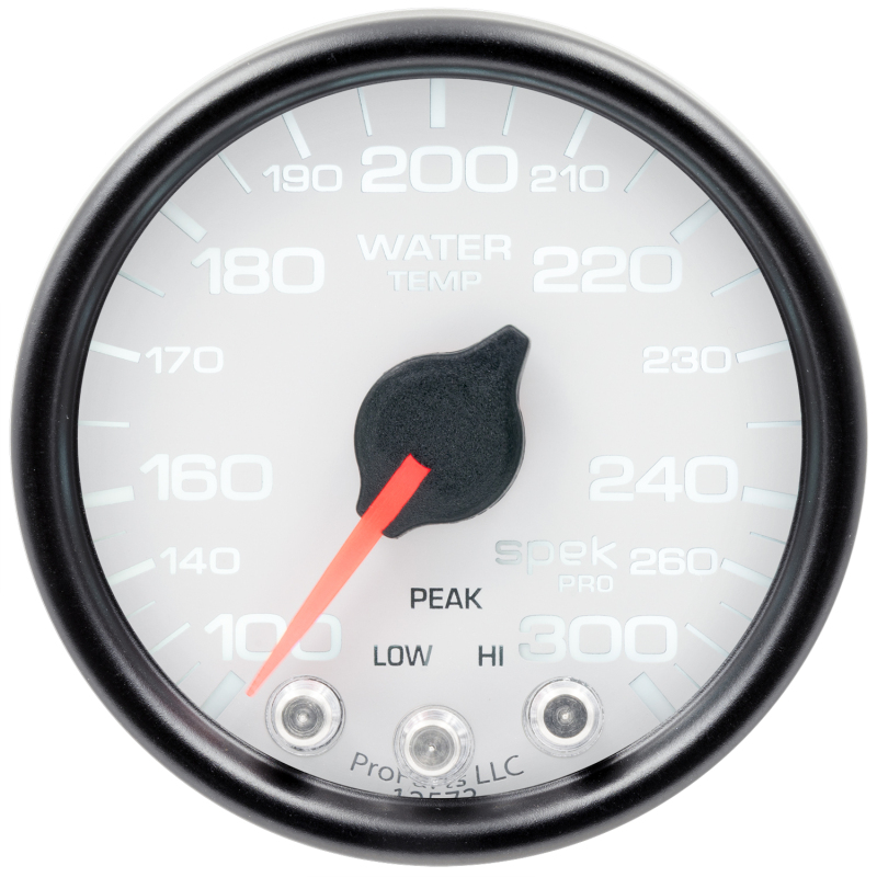 Autometer Spek-Pro Gauge Water Temp 2 1/16in 300f Stepper Motor W/Peak & Warn Wht/Blk thumbnail 4