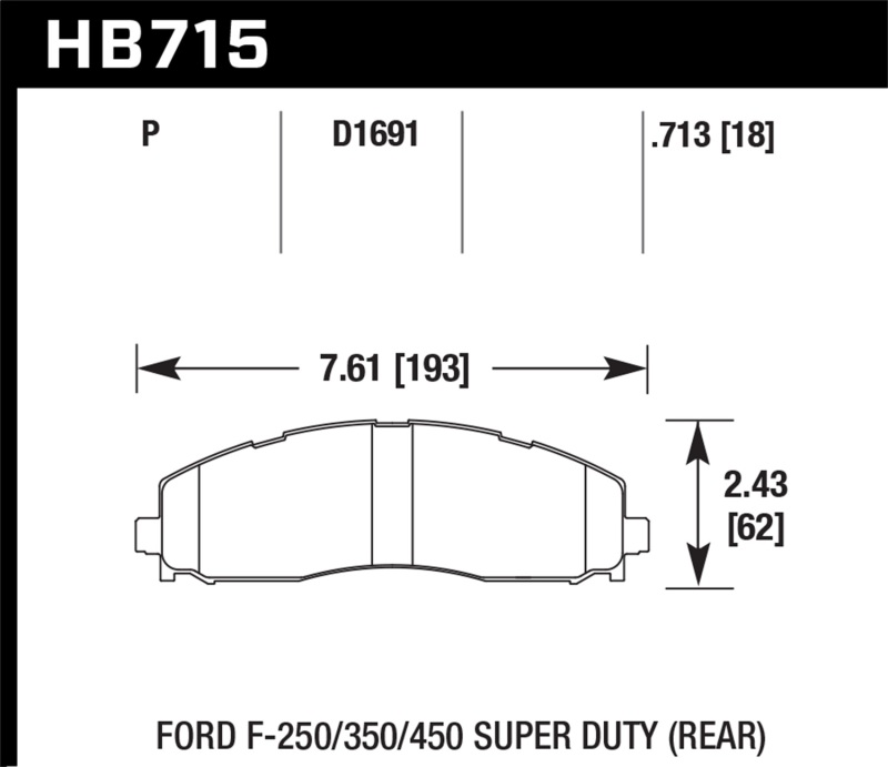 Hawk 15-17 Ford F-250/350 LTS Street Rear Brake Pads thumbnail 4
