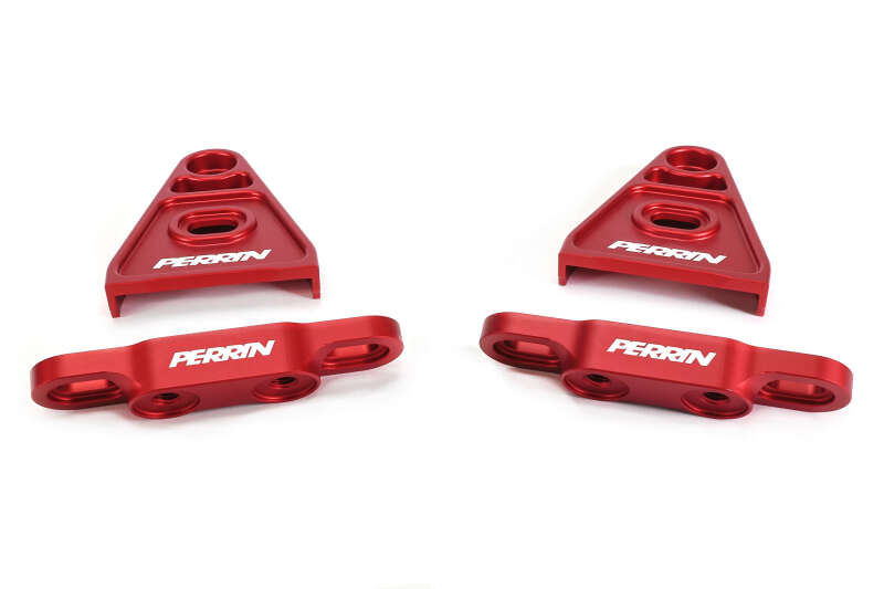 PERRIN 15+ Subaru WRX/STI High-Lift Hood Brackets - Red thumbnail 2