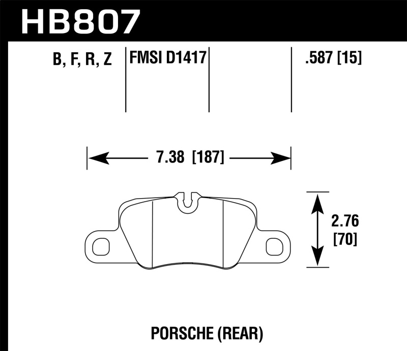 Hawk 2014 Porsche 911 HPS 5.0 Rear Brake Pads thumbnail 6