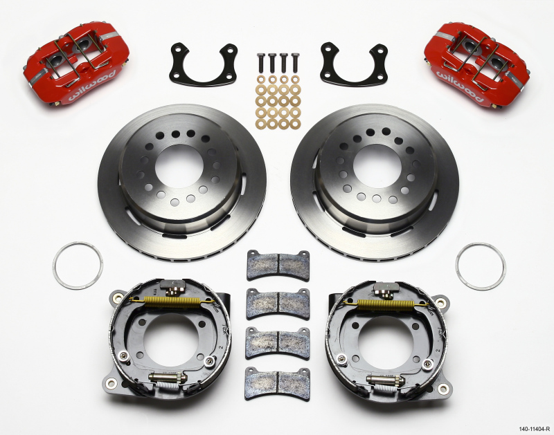 Wilwood Dynapro Low-Profile 11.00in P-Brake Kit - Red New Big Ford 2.50in Off Front Mount