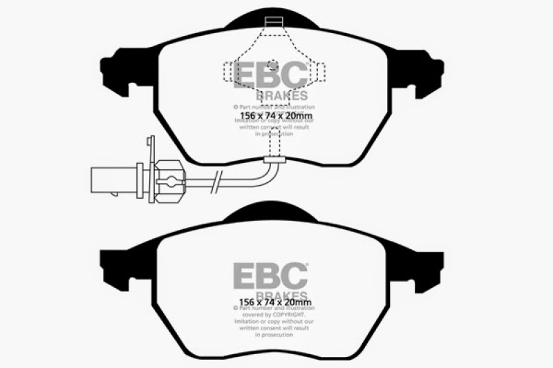 EBC 03-04 Audi A4 1.8 Turbo Redstuff Front Brake Pads thumbnail 5