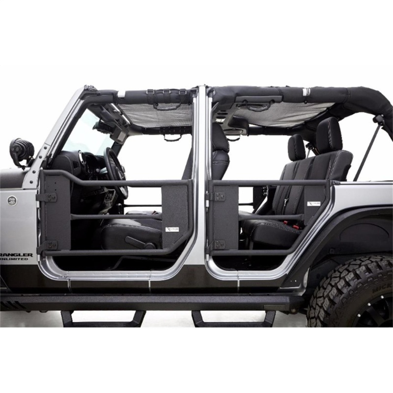 Rampage 2007-2018 Jeep Wrangler(JK) 2-Door Tube Doors With Netting - Black thumbnail 7