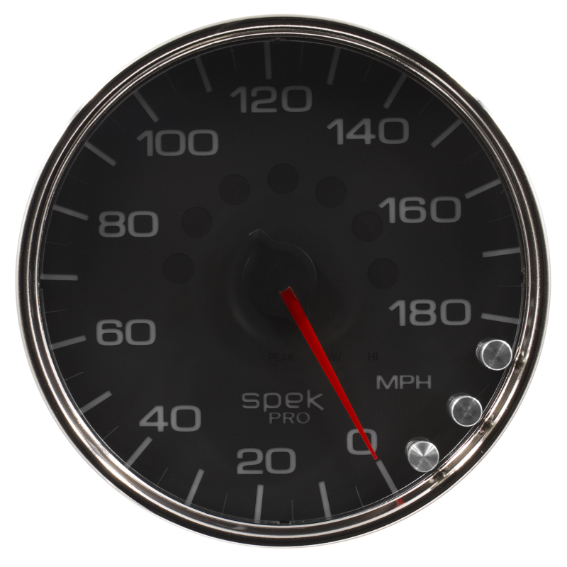 Autometer Spek-Pro Gauge Speedometer 5in 180 Mph Elec. Programmable Black/Chrome thumbnail 7