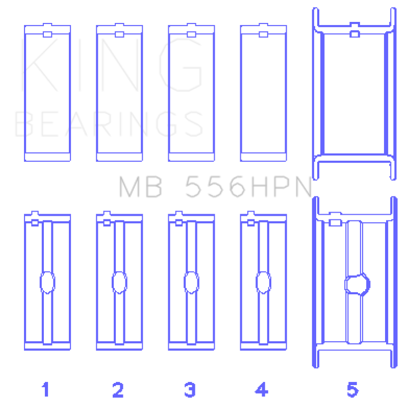 King Engine Bearings Chevrolet 396-502 Gen IV/V/VI Main Bearing Set (Size 010) thumbnail 2
