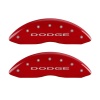 MGP Front set 2 Caliper Covers Engraved Front With out stripes/Dodge Red finish silver ch thumbnail 7