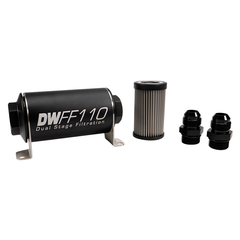 10AN, 5 micron, 110mm In-line fuel filter kit