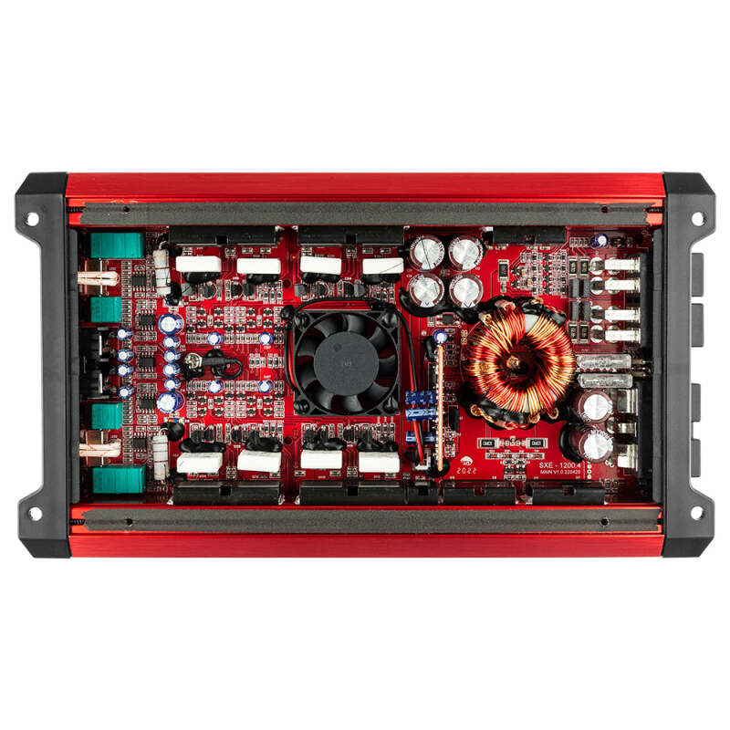 DS18 4-Channel SXE Amplifier Class A|B 2x 200/4ohm Bridge 4 x 100/2ohm 4 x 60/4ohm Watts RMS- Red