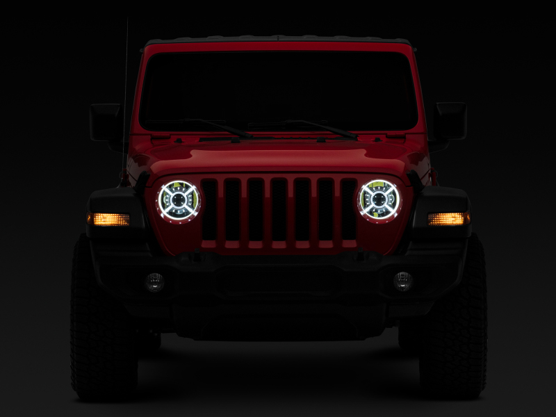 Raxiom 18-22 Jeep Wrangler JL/ JT 9-Inch LED Headlights w/ DRL and Halo- Black Housing (Clear Lens) thumbnail 8
