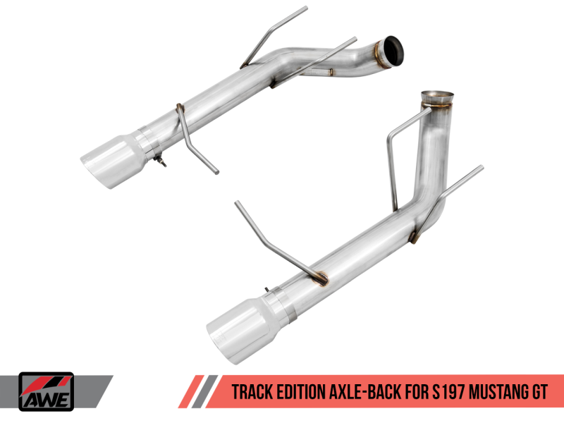 AWE Tuning S197 Mustang GT Axle-Back Exhaust - Track Edition (Chrome Silver Tips) thumbnail 4