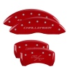 MGP 4 Caliper Covers Engraved Front Block/Challenger Engraved Rear Vintage Style/RT Red fnsh slvr ch thumbnail 8