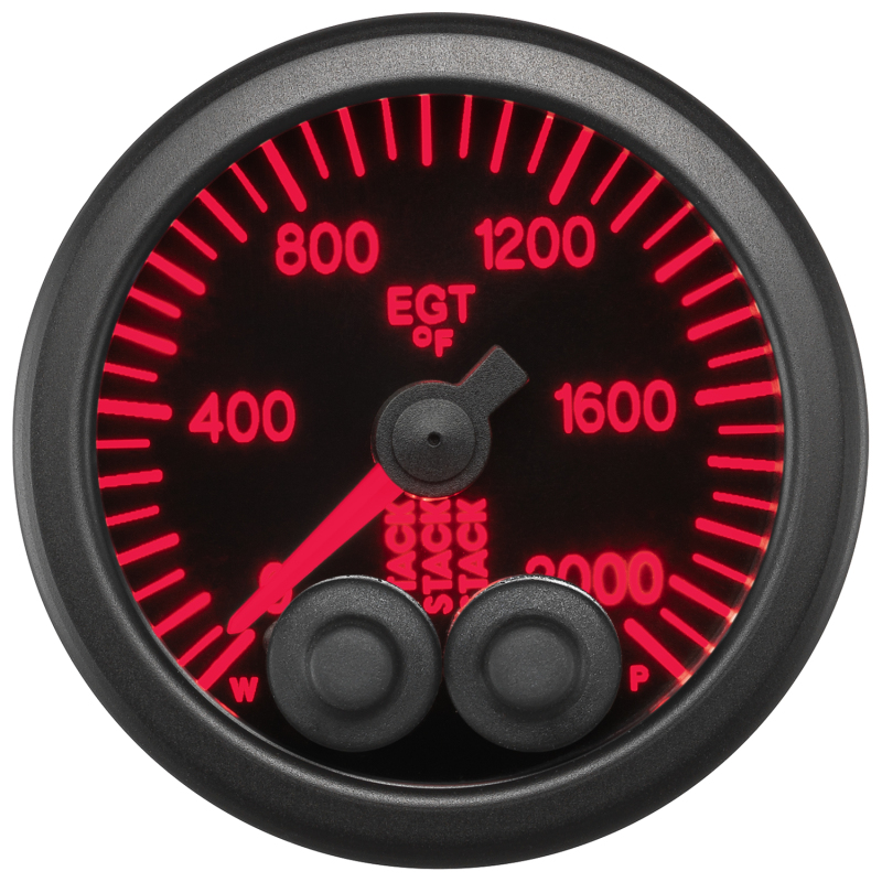 Autometer Stack 52mm 0-2000 Deg F Pro-Control Exhaust Gas Temp Gauge - Black thumbnail 3