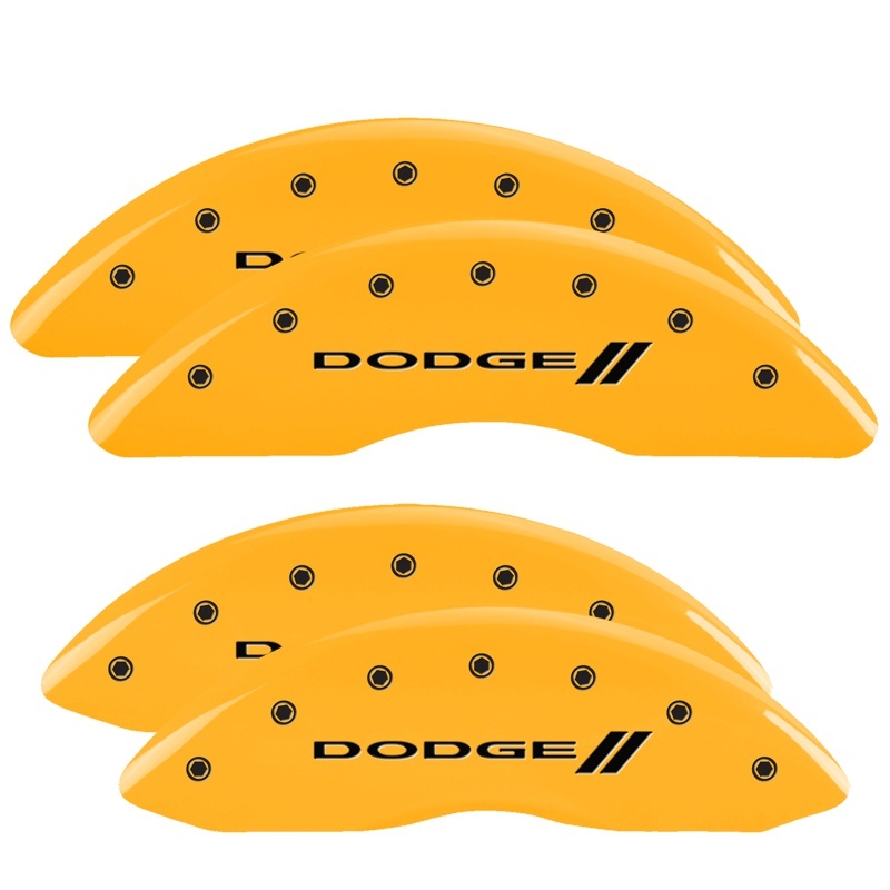 MGP 4 Caliper Covers Engraved F & R Stripes/Dodge Yellow Finish Black Char 2010 Dodge Ram 3500 thumbnail 6