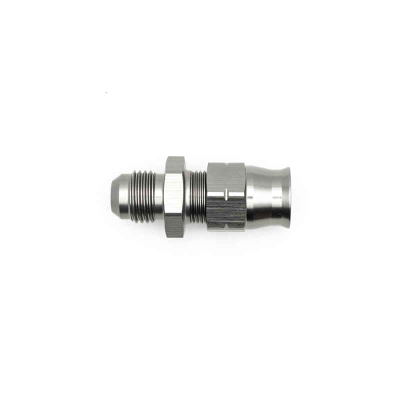 DeatschWerks 6AN Male Flare to 3/8in Hardline Compression Adapter - Anodized Matte Black thumbnail 6