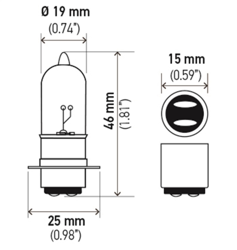 Hella Bulb 3603 12V 25/25W Px15D T6 thumbnail 3