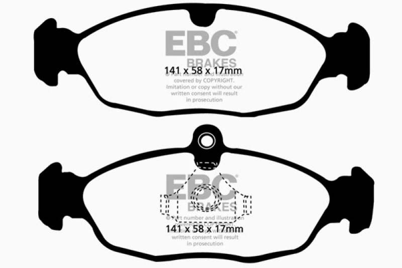 EBC 97-99 Aston Martin DB7 3.2 Supercharged Yellowstuff Rear Brake Pads thumbnail 6