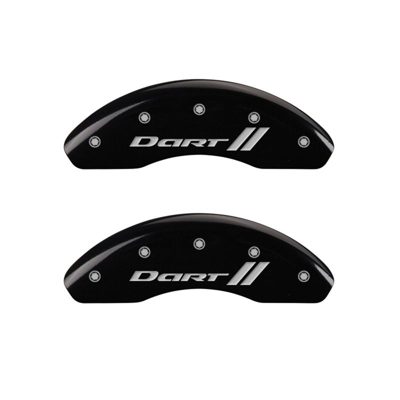 MGP 4 Caliper Covers Engraved Front & Rear With stripes/Dart Black finish silver ch thumbnail 4