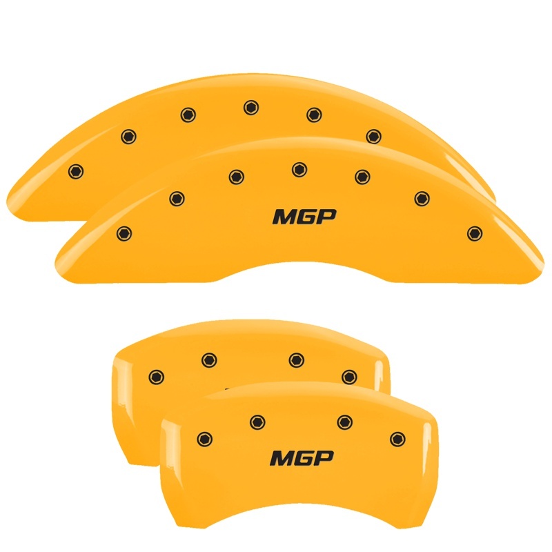 MGP 4 Caliper Covers Engraved Front & Rear MGP Yellow Finish Black Char 2018 Mercedes-Benz GLE350 thumbnail 3