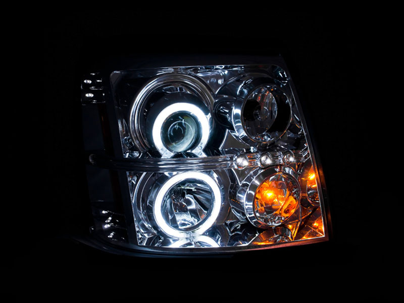 ANZO 2003-2006 Cadillac Escalade Projector Headlights w/ Halo Chrome (CCFL) (HID Compatible) thumbnail 7
