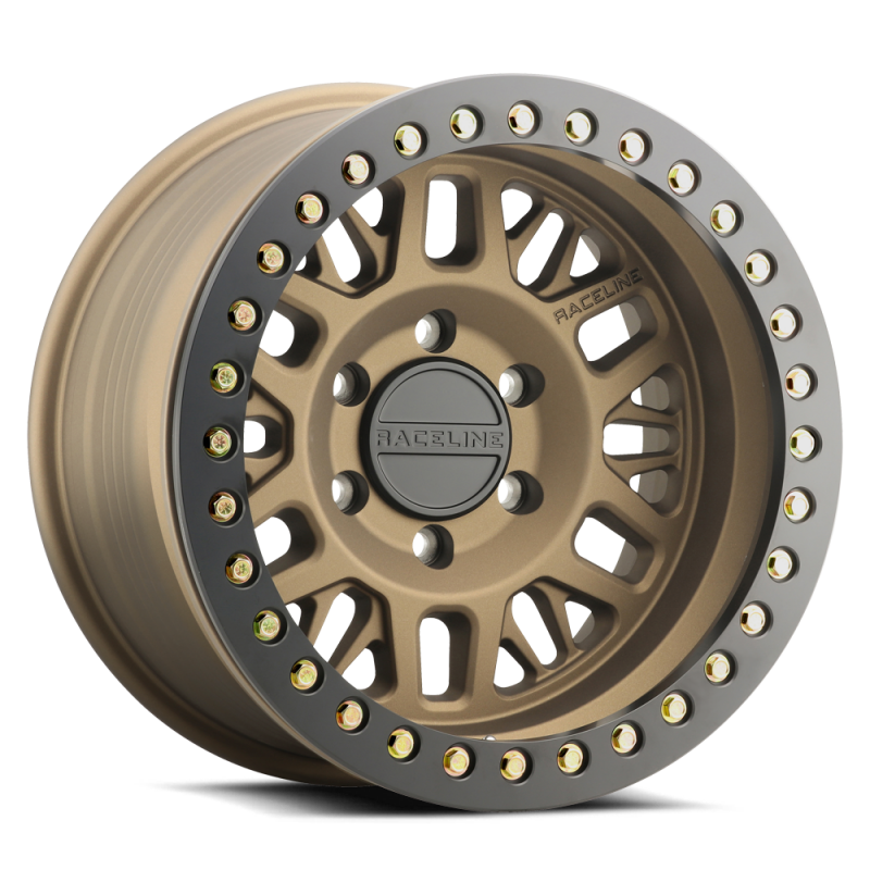 Raceline RT951B Ryno 17x9in/8x165.1 BP/-12mm Offset/130.81mm Bore - Bronze & BLK Ring Beadlock Wheel thumbnail 2