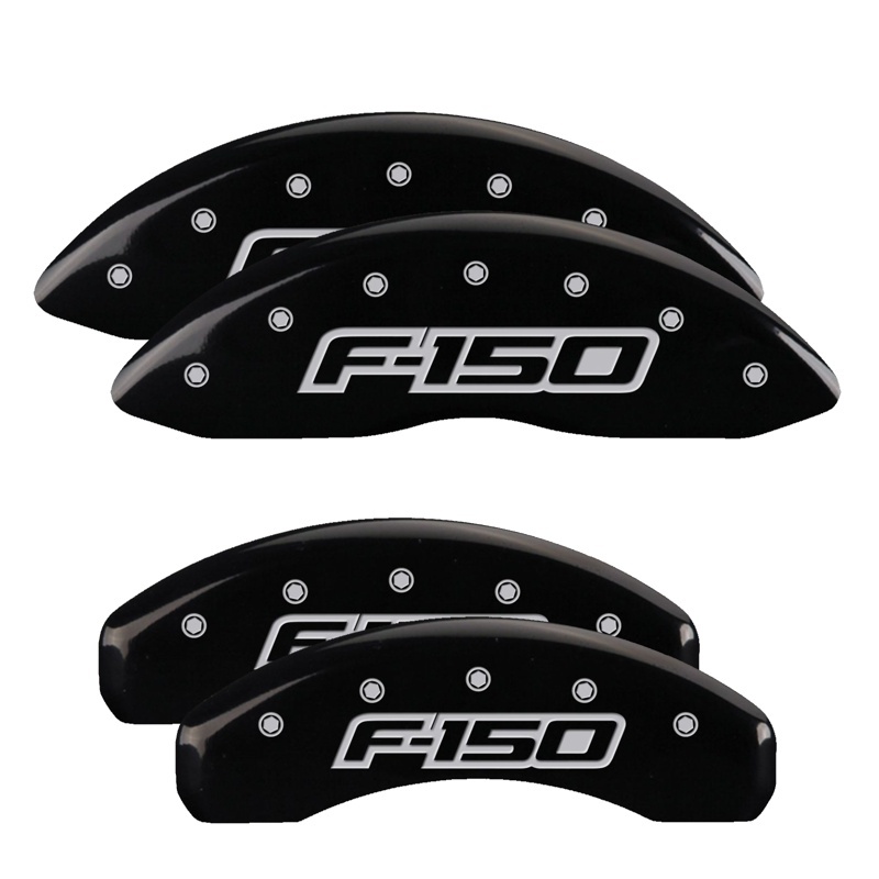 MGP 4 Caliper Covers Engraved F&R F150 / F150 2009 Black Powder Coat Finish Silver Characters thumbnail 2