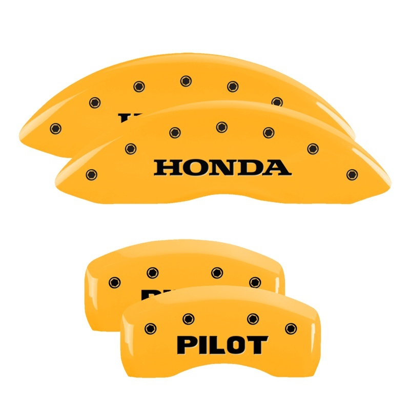 MGP 4 Caliper Covers Engraved F & R Honda Yellow Finish Black Char 2011 Honda Accord Crosstour thumbnail 7