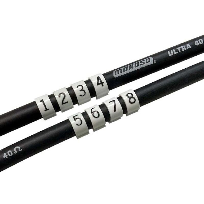 Moroso Ignition Wire Markers - Clip On - 8mm-8.65mm Dia - 8 Pack