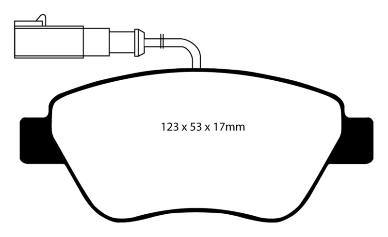 EBC 10-11 Fiat 500 1.4 (Bosch Calipers) Greenstuff Front Brake Pads thumbnail 2