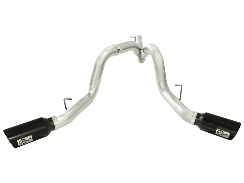 aFe MACHForce XP Exhaust Aluminized Dual Split DPF Back 11-15 GM Diesel Truck V8-6.6L (td) (BLK tip) thumbnail 9
