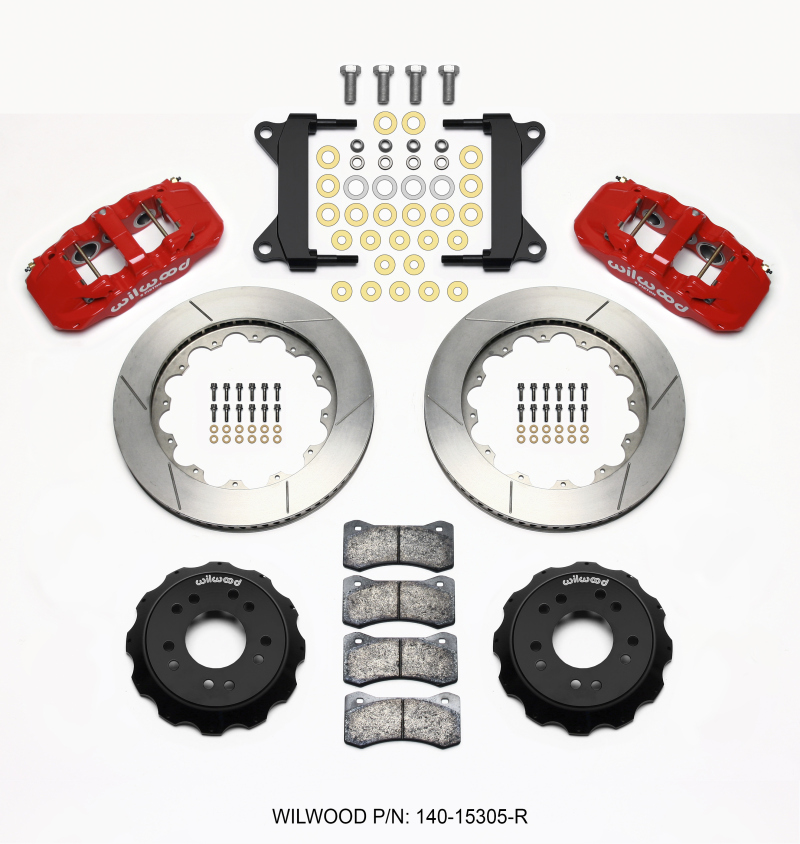 Wilwood AERO6 Front Hat Kit 14.00 Red 63-87 C10 w/ Wilwood Pro Spindles