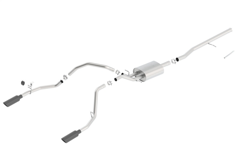 Borla 14 Silv/Sierra C/B Exhaust ATAK 1500 5.3L V8 AT/MT 2&4WD Ext Cab (78.7) WB - Black Chrome thumbnail 4
