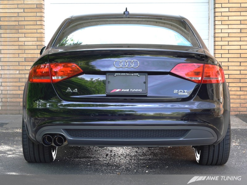 AWE Tuning Audi B8 A4 Touring Edition Exhaust - Single Side Diamond Black Tips thumbnail 3