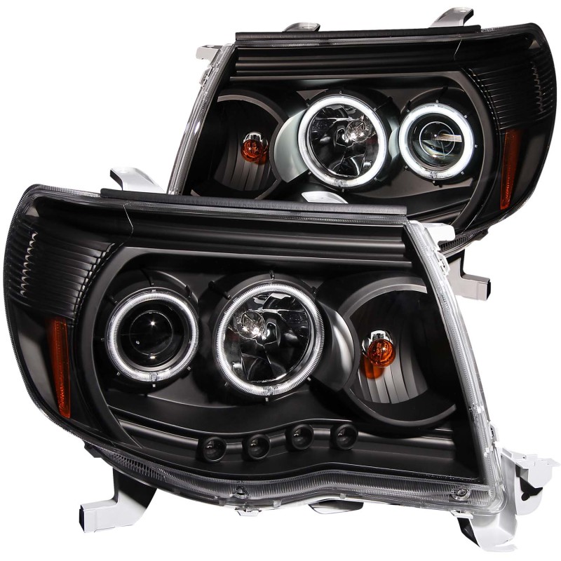 ANZO 2005-2011 Toyota Tacoma Projector Headlights w/ Halo Black thumbnail 7