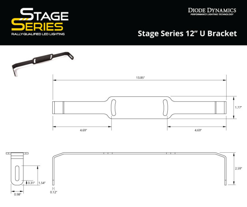 Diode Dynamics Stage Series 12 In U Bracket (Pair) thumbnail 9