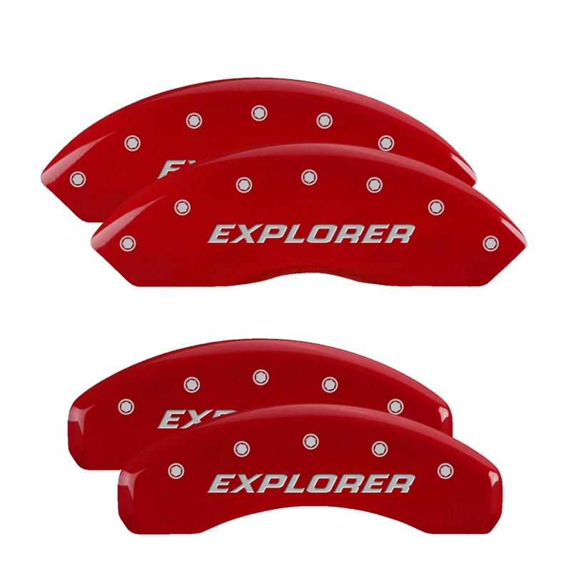 MGP 4 Caliper Covers Engraved Front & Rear Explorer/2011 Red Finish Silver Char 2009 Ford Explorer thumbnail 4