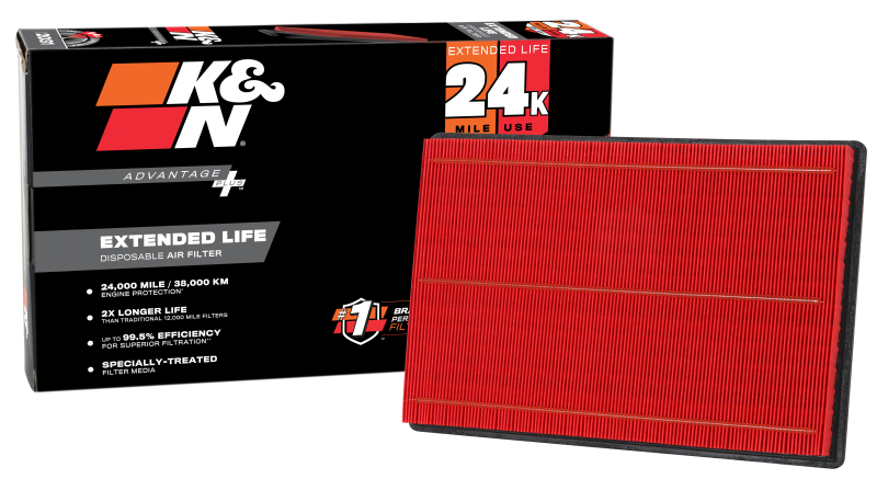 K&N Advantage Plus Air Filter 24K Miles Dodge Ram 1500/2500/3500 3.7/4.7/5.7L 02-24 thumbnail 3