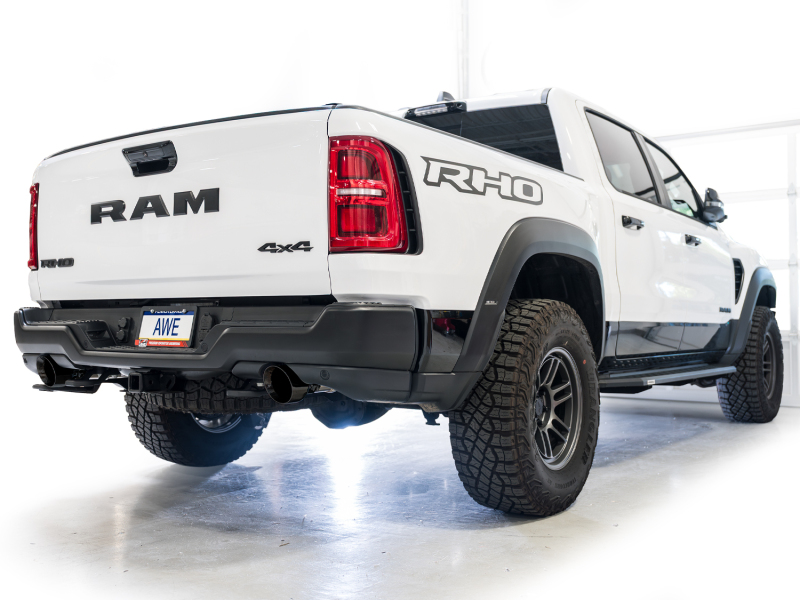 AWE Tuning 2025+ RAM 1500 RHO 3.0 I6 TT 0FG Dual Rear Exit Cat-Back Exhaust - Diamond Black Tips