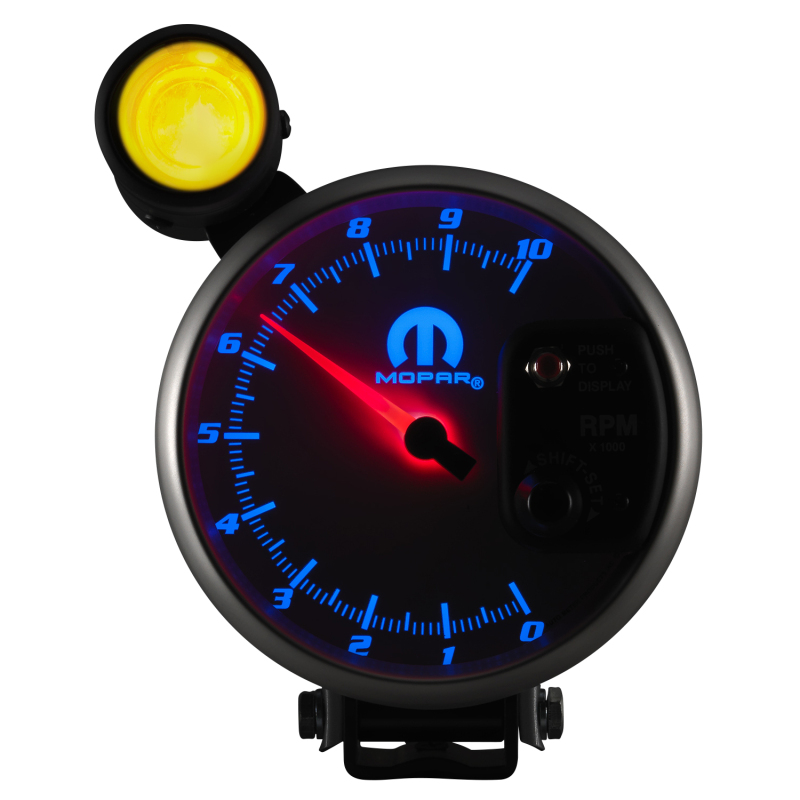 Autometer Mopar 5in / 10k RPM / Pedestal Mount White Tachometer w/ Shift Light thumbnail 9