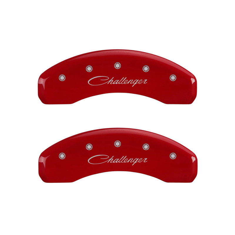 MGP 4 Caliper Covers Engraved Front & Rear Cursive/Challenger Yellow finish black ch thumbnail 9