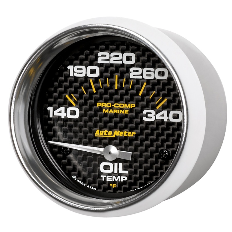 Autometer Marine Carbon Fiber Electric Oil Temperature Gauge 2-5/8in 140-300 Deg F thumbnail 9