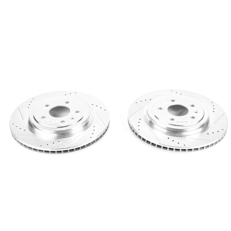 Power Stop 14-19 Chevrolet Corvette Rear Evolution Drilled & Slotted Rotors - Pair thumbnail 2