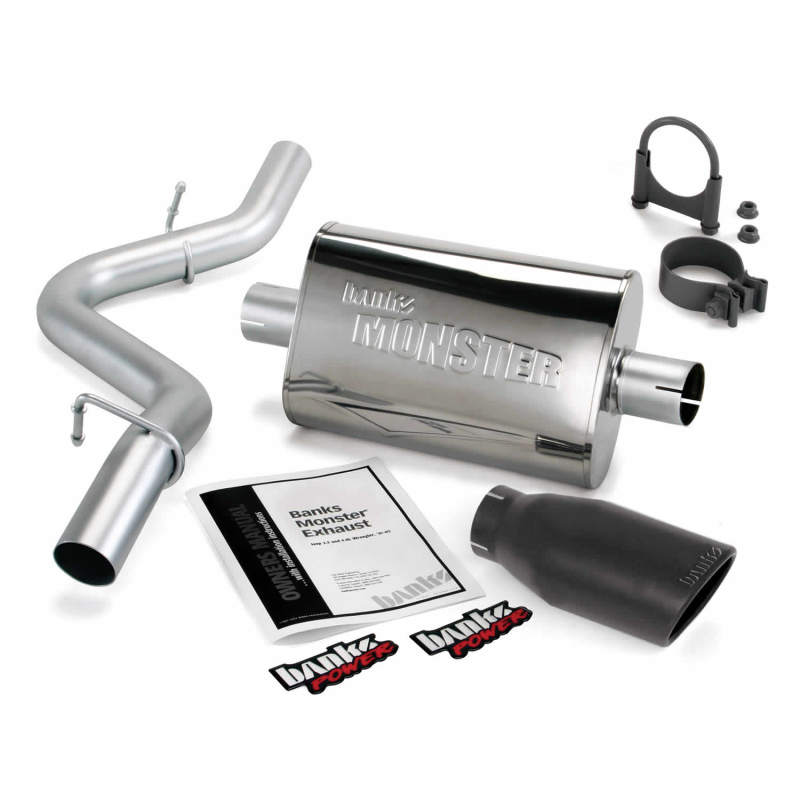 Banks Power 97-99 Jeep 2.5/4.0L Wrangler Slip Fit Cat Monster Exh Sys - SS Single Exh w/ Blk Tip thumbnail 5